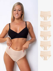 Soft Beige Leakproof Underwear - 5 Pairs